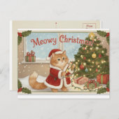 Orange Cat Holiday Postcard シーズンポストカード (正面/裏面)