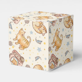 Orange Cat in a Backpack, Stars, and Yarn フェイバーボックス