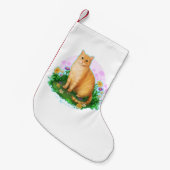 Orange Cat in the Flower Patch スモールクリスマスストッキング (正面 (吊り時))