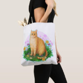 Orange Cat in the Flower Patch Tote Bag トートバッグ (クローズアップ)