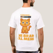 Orange Cat One Brain Cell Funny Loading Meme Art Tシャツ (裏面)