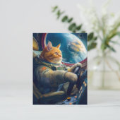 Orange cat piloting spacecraft in orbit シーズンポストカード (スタンド正面)