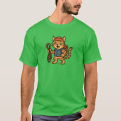 Orange Cat Ready for Hiking Adventure friend Tシャツ (正面)