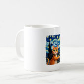 Orange Cat Selfie Starry Night Cat Mom Cat Lovers コーヒーマグカップ (正面左)