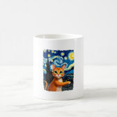Orange Cat Selfie Starry Night Cat Mom Cat Lovers コーヒーマグカップ (中央)