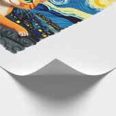 Orange Cat Selfie  Starry Night Cat Mom Cat Lovers ラッピングペーパー (角)