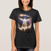 Orange Cat UFO Space Alien  Cute Kitten Beam Up Tシャツ (正面)