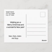 Orange cat with Christmas hat cute animal pet  ポストカード (裏面)