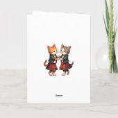 Orange Cats Dancing Scottish Ceilidh Greeting Card シーズンカード (裏面)