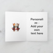 Orange Cats Dancing Scottish Ceilidh Greeting Card シーズンカード (内部)