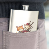 Orange Cats Playing Bagpipes and Wearing Plaid フラスク (インサイチュ)