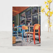 Orange Chair Everyday Folded Greeting Card カード (黄色い花)