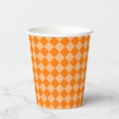 Orange Checker Diamond Pattern 紙コップ (裏面)