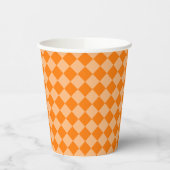Orange Checker Diamond Pattern 紙コップ (左)