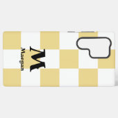 Orange Checkered Pattern Background Samsung Galaxyケース (裏面横)