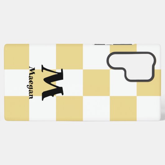 Orange Checkered Pattern Background Samsung Galaxyケース (裏面横)