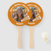 Orange Cheerleader Photo High School Parent ハンドファン (正面&裏面)