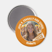 Orange Cheerleader Photo High School Spirit Cheer マグネット (正面/裏面)