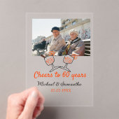 Orange cheers to 60 years anniversary wedding  アクリル招待状 (インサイチュ (ポータブル))