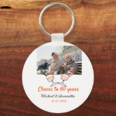 Orange cheers to 60 years anniversary wedding キーホルダー (正面)