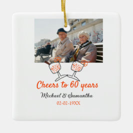 Orange cheers to 60 years anniversary wedding  セラミックオーナメント