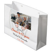 Orange cheers to 60 years anniversary wedding  ラージペーパーバッグ (正面アングル)