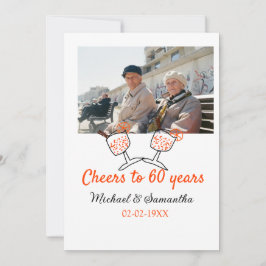 Orange cheers to 60 years anniversary wedding  招待状
