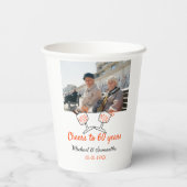 Orange cheers to 60 years anniversary wedding  紙コップ (裏面)