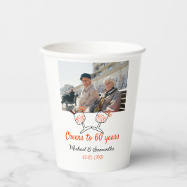 Orange cheers to 60 years anniversary wedding  紙コップ