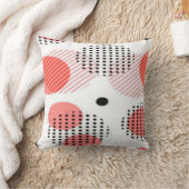 Orange Circles with Black Polka Dots pattern クッション (ブランケット)