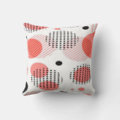 Orange Circles with Black Polka Dots pattern クッション (裏面)