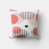 Orange Circles with Black Polka Dots pattern クッション (正面)