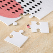 Orange Circles with Black Polka Dots pattern ジグソーパズル (側面)