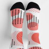 Orange Circles with Black Polka Dots pattern ソックス (上部)