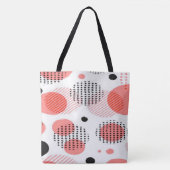 Orange Circles with Black Polka Dots pattern トートバッグ (正面)