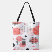 Orange Circles with Black Polka Dots pattern トートバッグ (裏面)
