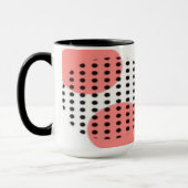 Orange Circles with Black Polka Dots pattern マグカップ (左)