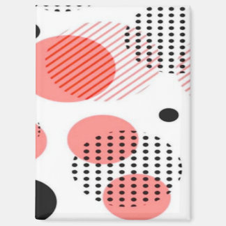 Orange Circles with Black Polka Dots pattern マグネット