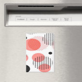Orange Circles with Black Polka Dots pattern マグネット (インサイチュ (食洗機))