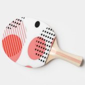 Orange Circles with Black Polka Dots pattern 卓球ラケット (横)