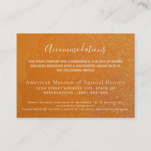 Orange Citrus Aquarelle Accommodations エンクロージャーカード (正面)