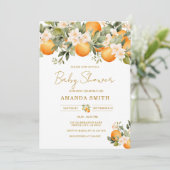 Orange Citrus Baby Shower 招待状 (スタンド正面)