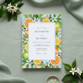 Orange Citrus Blossom Wedding 招待状