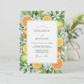 Orange Citrus Blossom Wedding 招待状 (スタンド正面)