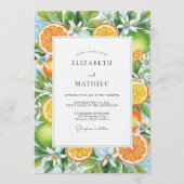 Orange Citrus Blossom Wedding 招待状 (正面)