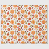Orange Citrus Cinnamon Holiday Pattern ラッピングペーパー (フラット)