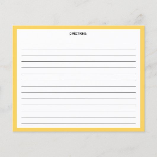 Orange, Citrus Kitchen Recipe Card (裏面)