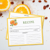 Orange, Citrus Kitchen Recipe Card