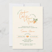 Orange Citrus Little Cutie 2nd Birthday Photo 招待状 (正面)