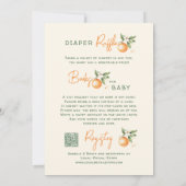 Orange Citrus Little Cutie All In One Baby Shower 招待状 (裏面)